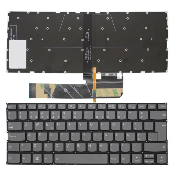 Teclado para Portátil Lenovo Yoga 530-14, 730-13, 730-15 e ThinkBook 13s Series - Português PT com Retroiluminação