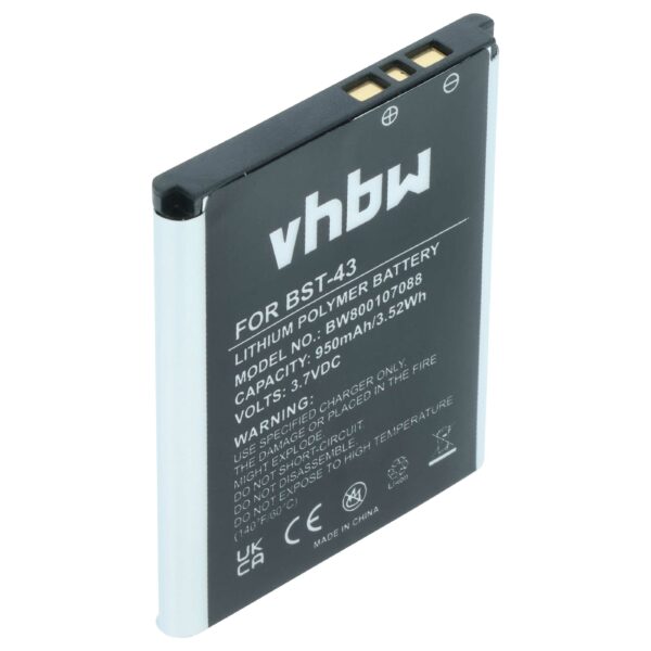 Bateria vhbw para Sony-Ericsson BST-43 950 mAh 3.7 V Li-Ion