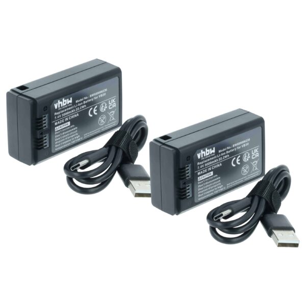 Bateria Godox VB30 - 3000 mAh 7.4 V Li-Ion - Pack com 2 Unidades vhbw