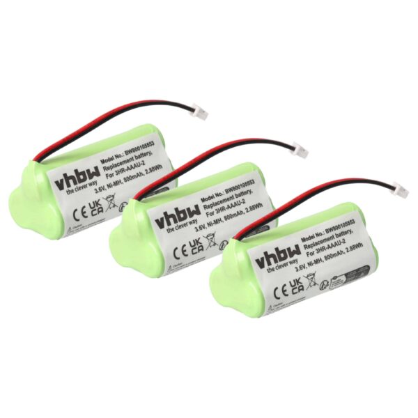 Pack 3x Bateria vhbw 700 mAh 3.6V NiMH para Telefones Bang & Olufsen