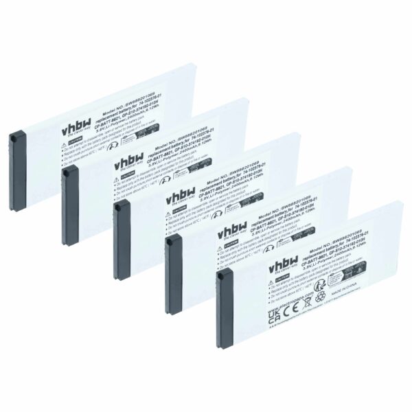 Bateria vhbw 2400 mAh 3.8 V para Cisco 74-102376-01, CP-BATT-8821 - Pack 5x