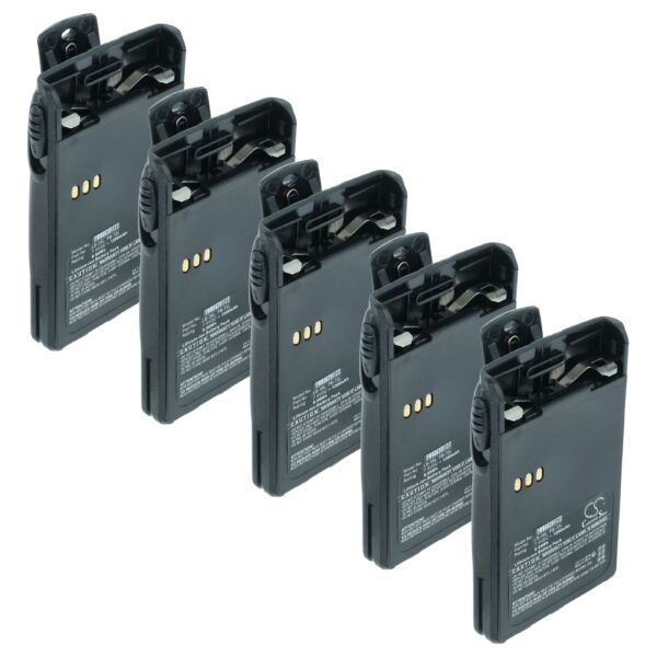 5x Baterias vhbw para Rádio Huntec PB200, LB-62L 1200 mAh 7.4 V Li-Ion + Cliper de Cinto