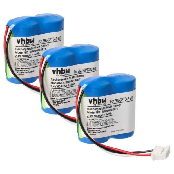 3x Bateria substitui CP51 para telefone fixo Philips - 600 mAh 2.4 V NiMH