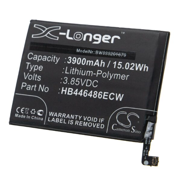 Bateria de Telemóvel vhbw substitui Huawei HB446486ECW - 3900 mAh 3.85 V Li-polymer
