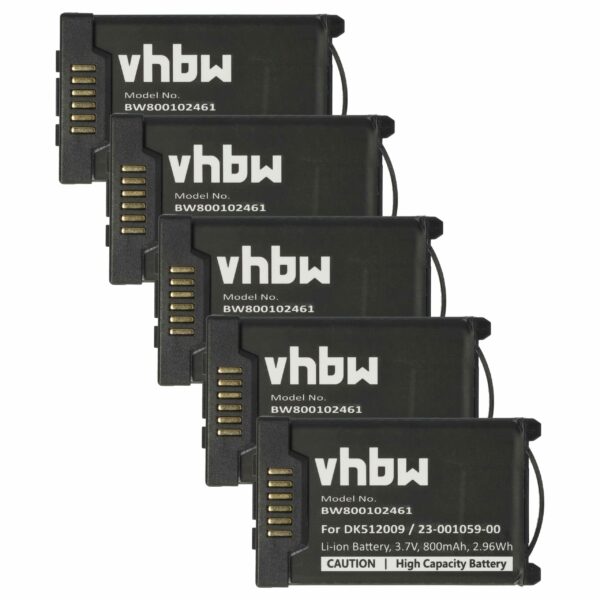 Pack 5x Bateria vhbw compatível Aastra A600ST1, Mitel - 800 mAh 3.7 V Li-Ion