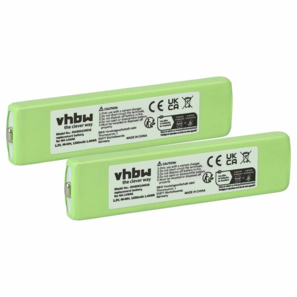 Bateria vhbw 2x para MP3-Player Aiwa MHB-901 - 1200 mAh 1.2V NiMH