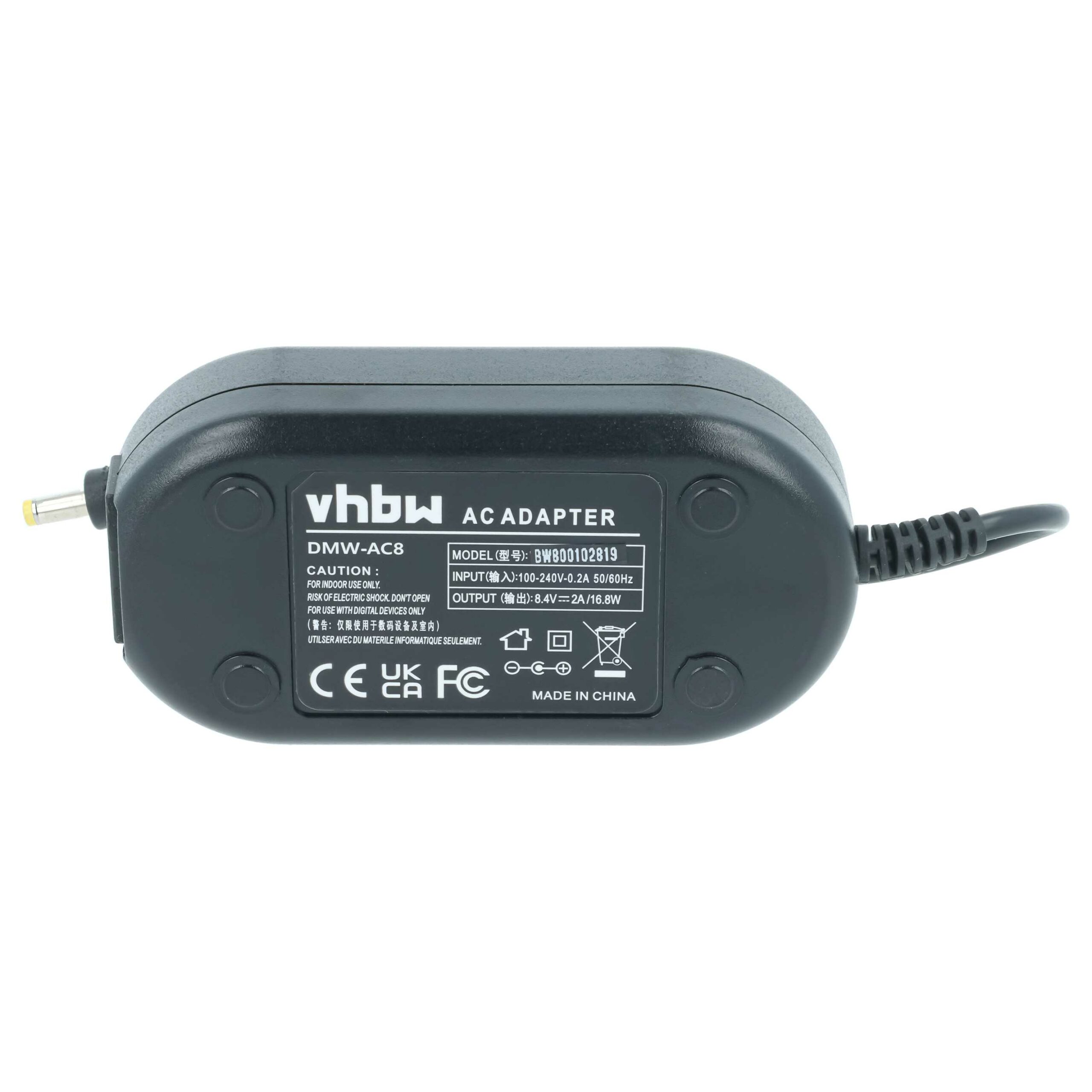 Carregador de Corrente vhbw para Leica e Panasonic com Acoplador CC (8.4 V, 2.0 A, 2 m) - Image 3