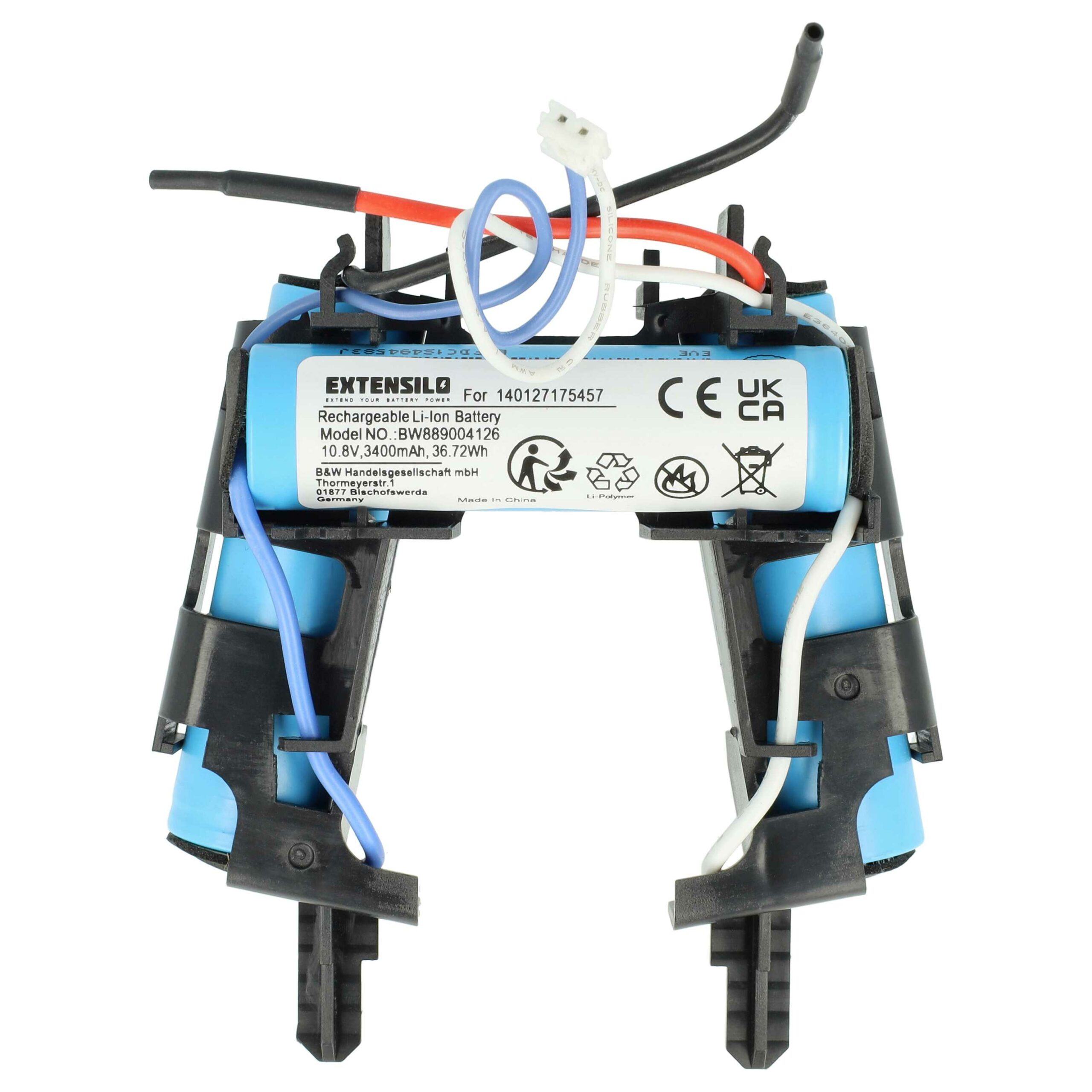Bateria EXTENSILO para aspirador AEG / Electrolux CX7, ERG101, ZB3101 3400mAh, 10.8V - Image 3