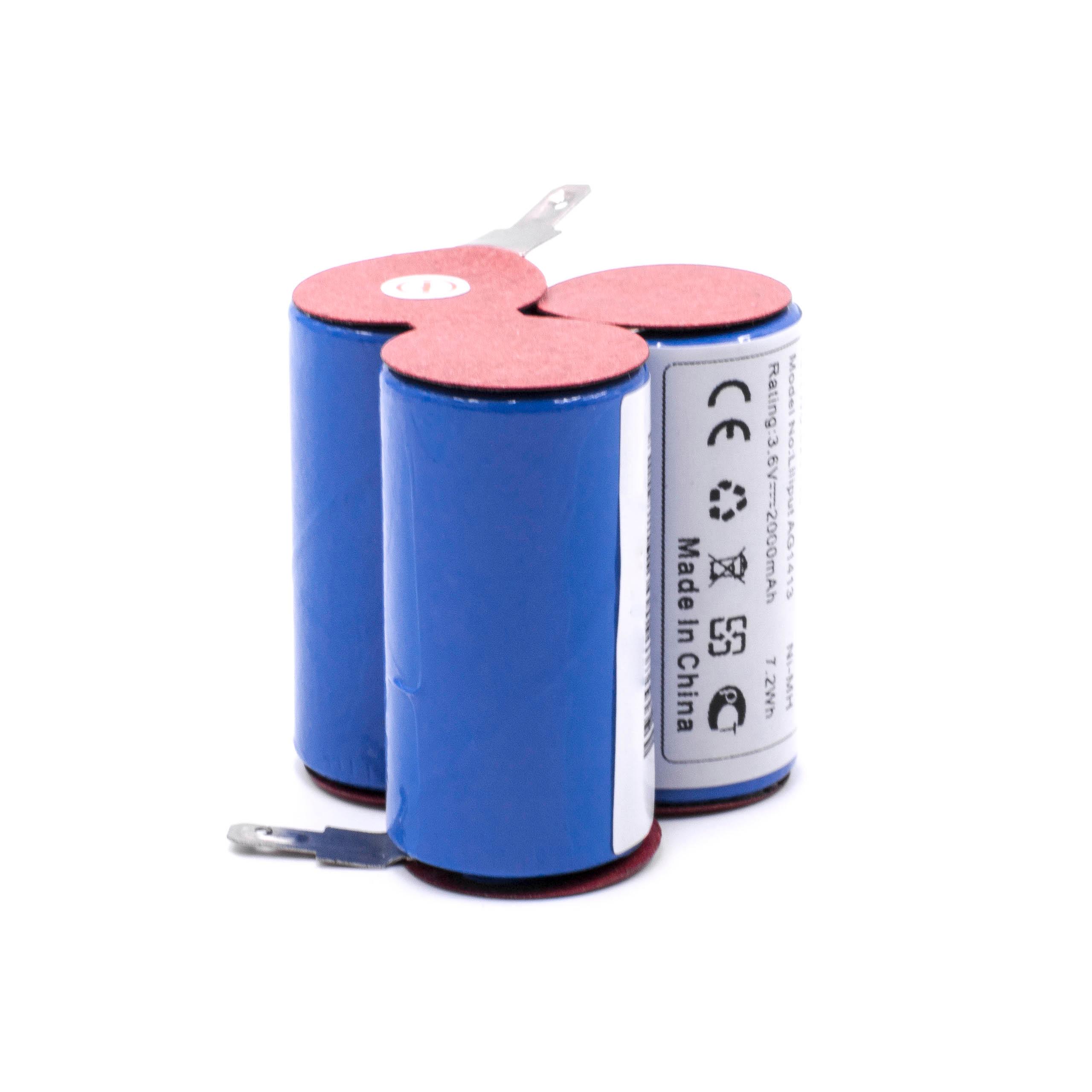 Bateria vhbw NiMH para AEG Classic 1, FL36, Liliput 2000mAh, 3.6V - Image 2