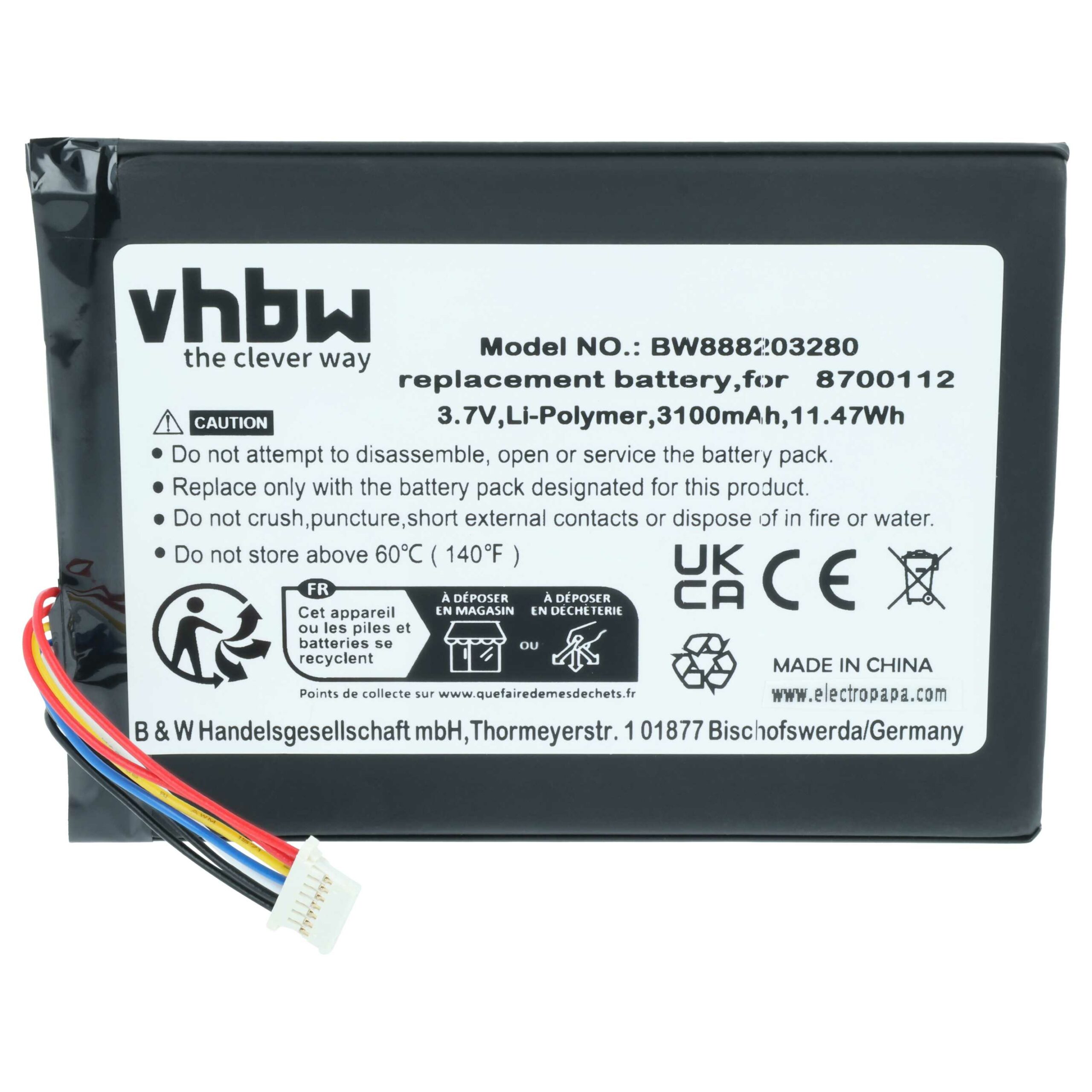 Bateria vhbw para coluna Bang & Olufsen BeoSound Moment (3100 mAh, 3.7 V) - Image 3