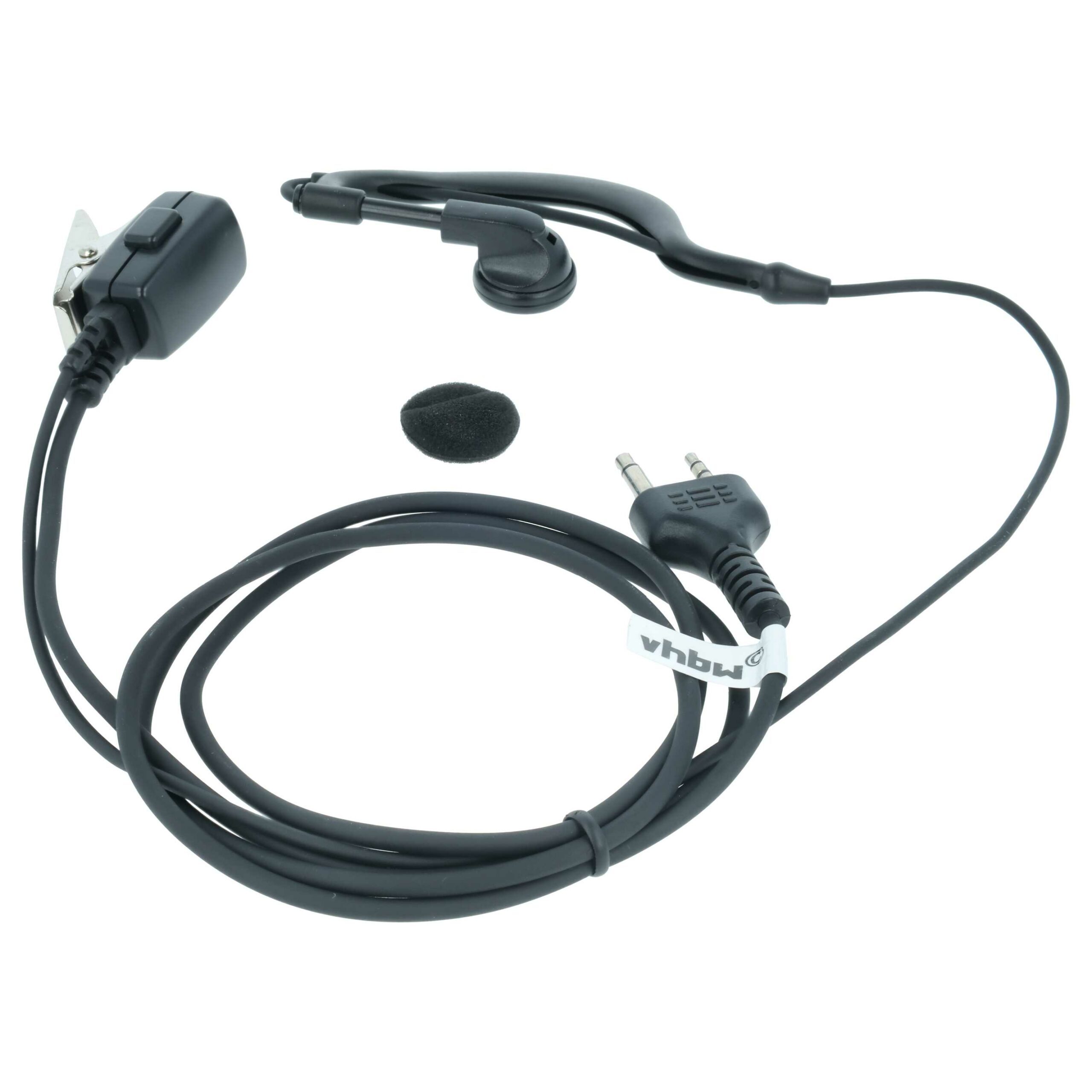 Auricular de Segurança vhbw com Botão de Resposta e Clipe - Compatível com Rádios Intek, Rexon, TTI, Alan, Midland, KPO, Icom, Alinco, Cobra, Reer (Pack 10 unidades) - Image 2