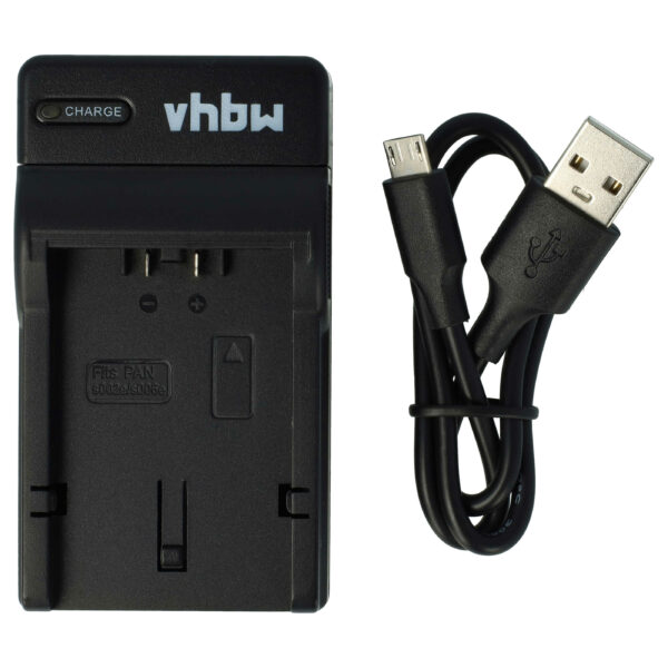 Carregador de Bateria USB-C + Cabo USB-C para Leica, Panasonic DMC-FZ7 e compatíveis - 0,5 A