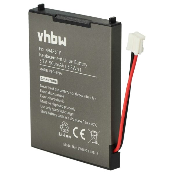 Bateria vhbw para Monitores de Bebé Oricom/Audioline - 900 mAh 3.7V Li-Ion