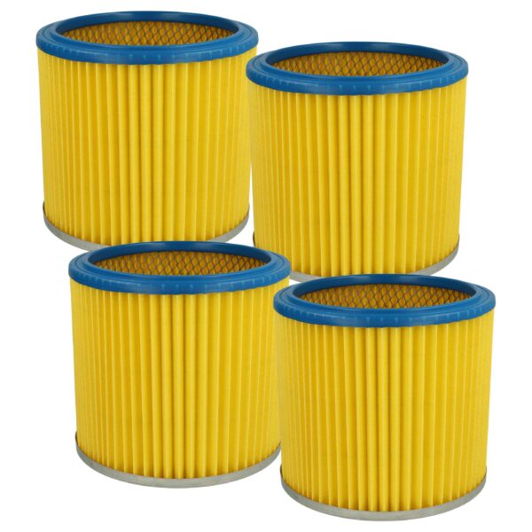 Pack de 4 Filtros de Cartucho vhbw para Aspiradores Einhell, Güde, Kärcher e Rowenta - Azul/Amarelo
