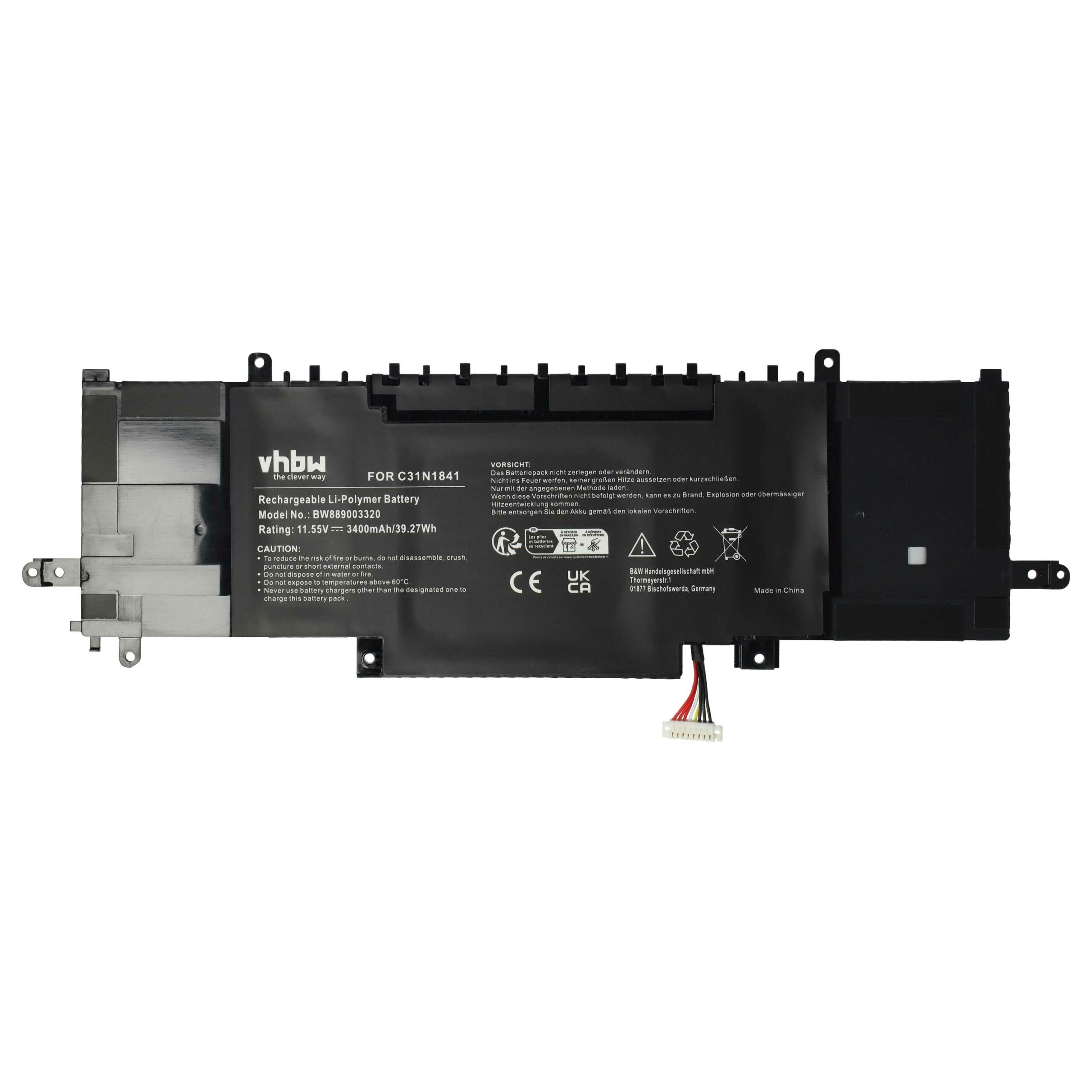 Bateria vhbw para Asus (0B200-03420200, C31N1841) - 3400 mAh 11.55 V Li-polymer - Image 3