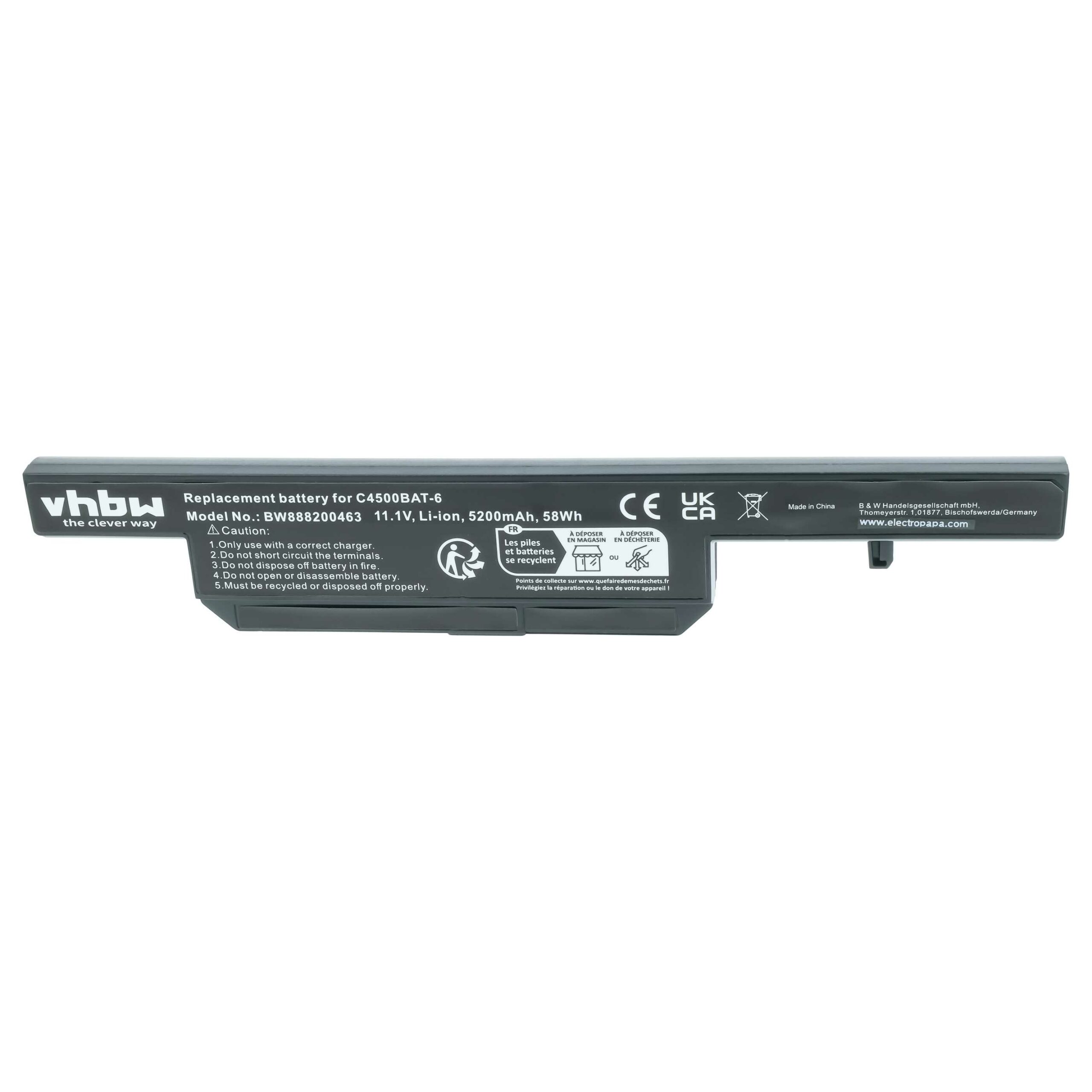 Bateria para Portátil vhbw Clevo 6-87-C480S-4G4 5200 mAh 11.1 V - Image 3