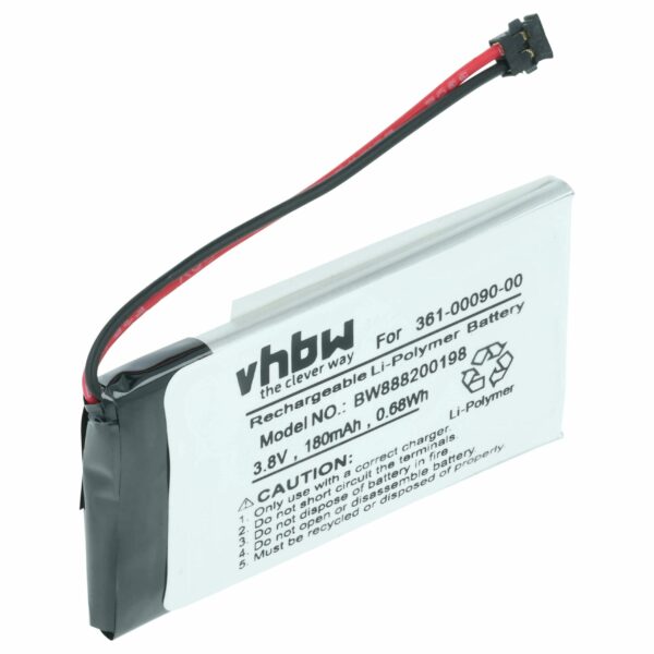 Bateria vhbw para Smartwatch Garmin 361-00090-00 - 180 mAh 3.7 V Li-polymer