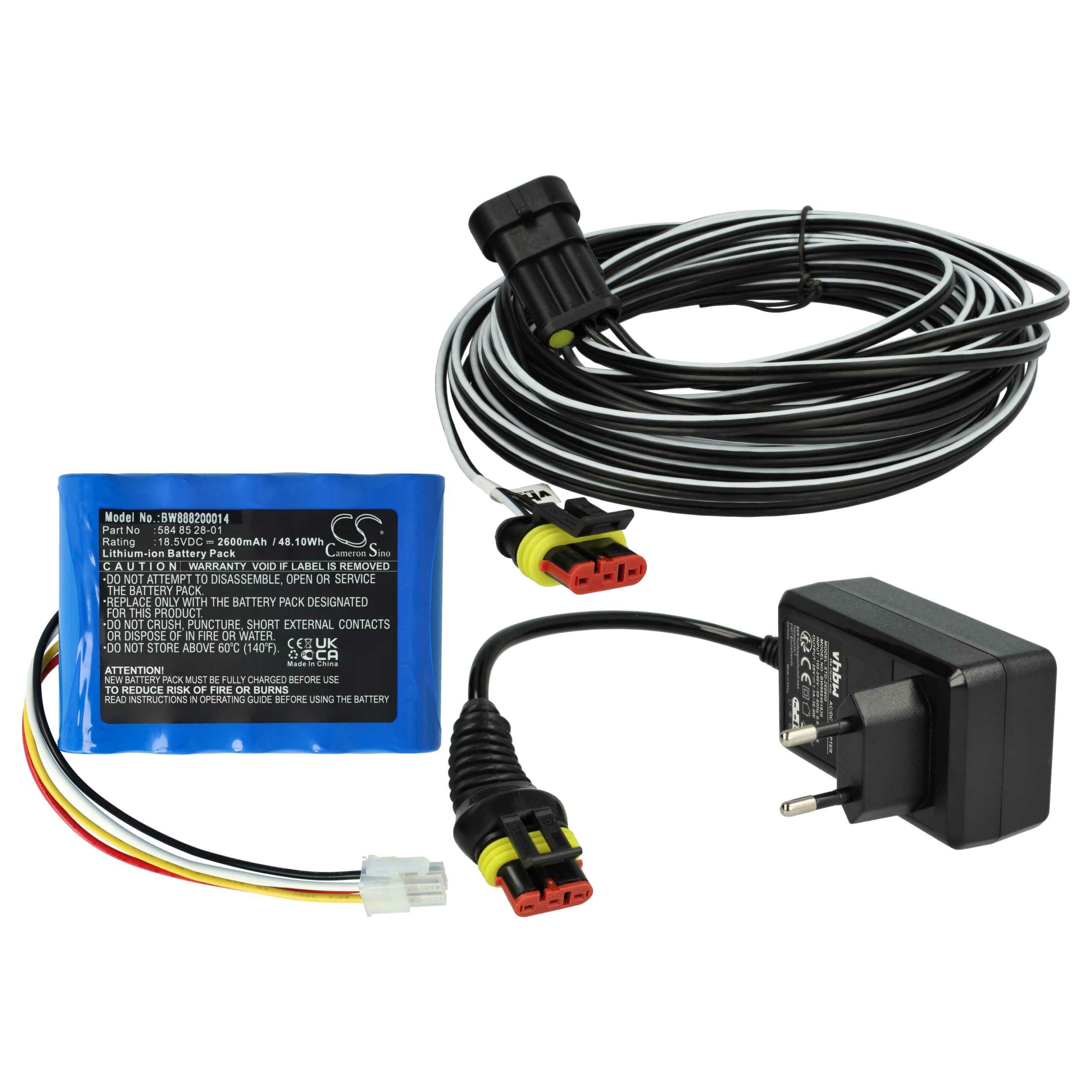 Bateria e Carregador vhbw 2600mAh para Cortadores de Relva Robóticos Gardena, Husqvarna, McCulloch, Flymo