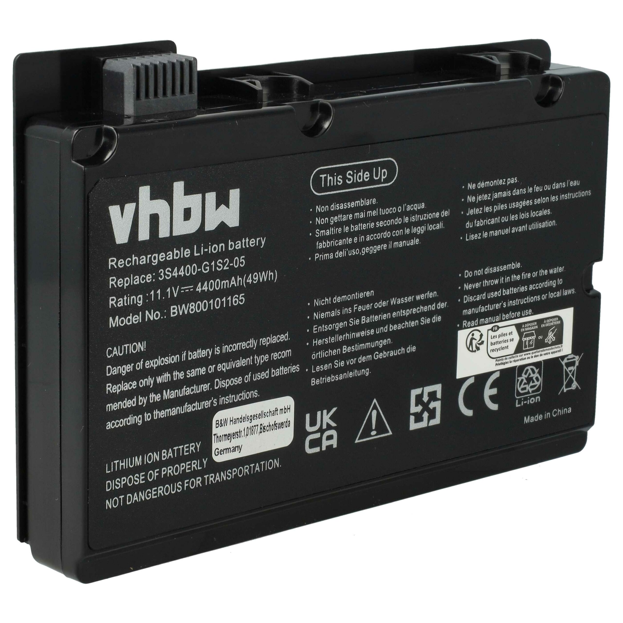 Bateria para Portátil vhbw 4400 mAh 10.8 V Li-Ion