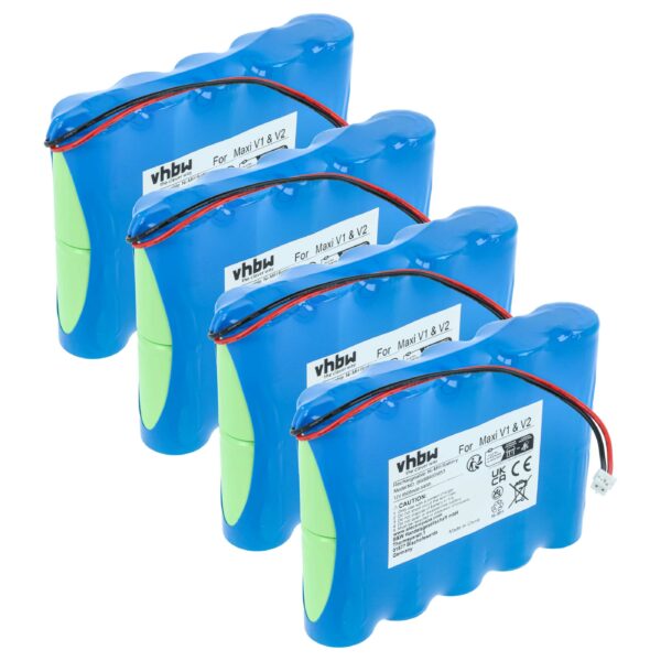Bateria NiMH 12V 4.5Ah para Luminária ApeLight Maxi - Conjunto de 4 Unidades vhbw