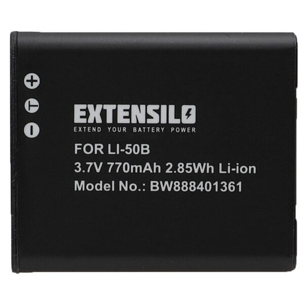 Bateria compatível Casio NP-150, NP-10 - 770mAh, 3.7V, Li-Ion EXTENSILO