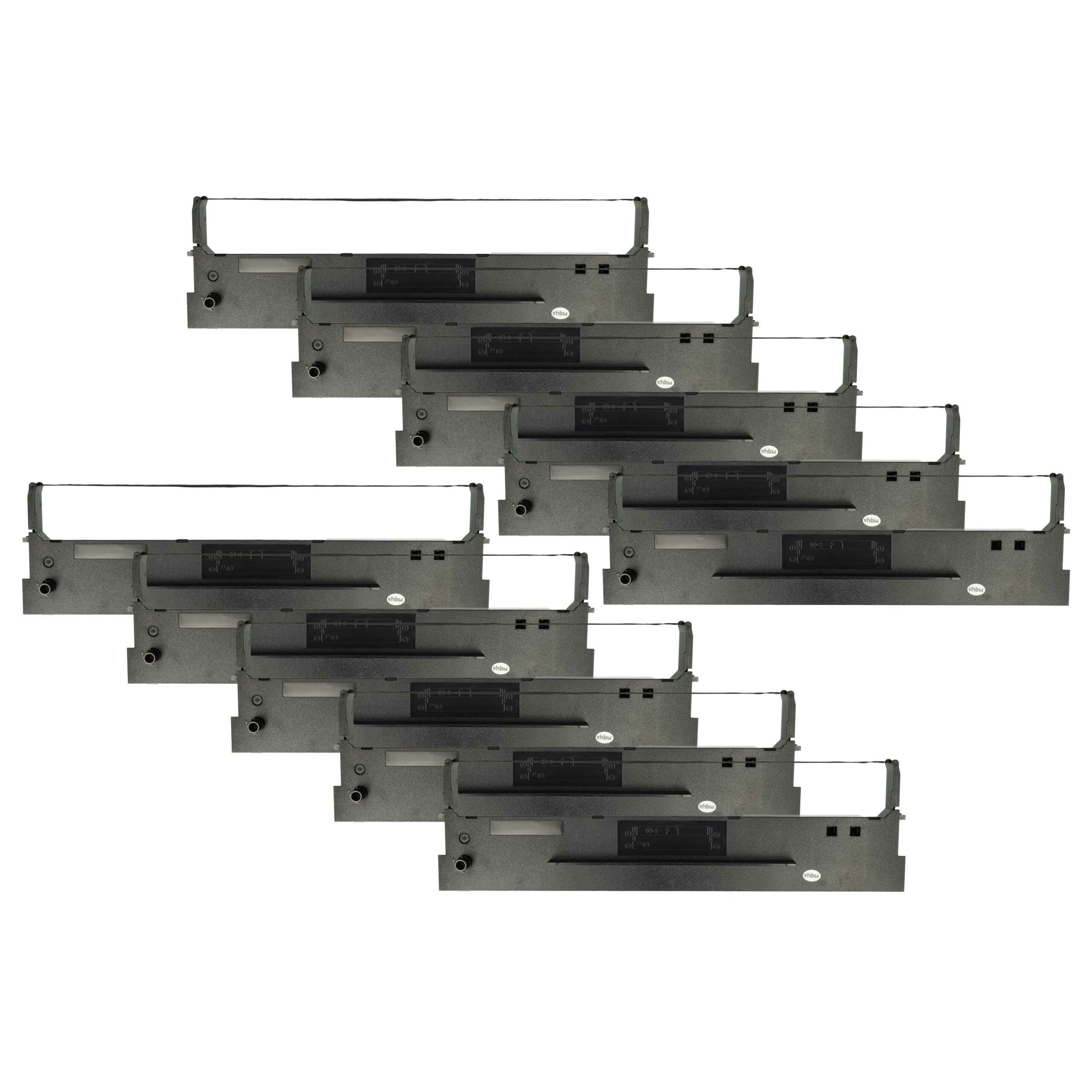 10x Fita de Tinta vhbw para Tally 99041, Impressora de Matriz de Pontos e Recibos - Preto