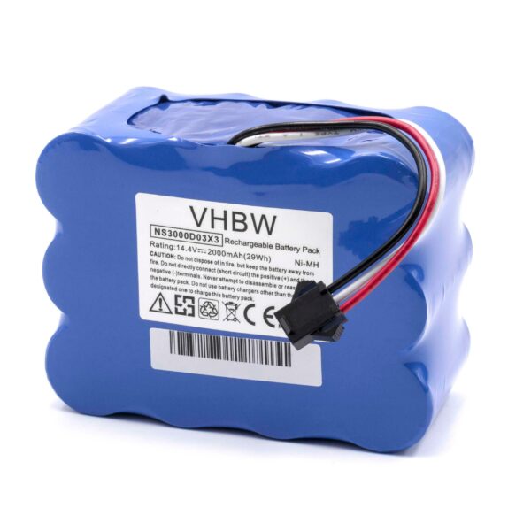 Bateria vhbw 14,4V 2000mAh NiMH para Klarstein NS3000D03X3 e Robots Aspiradores Cleanna