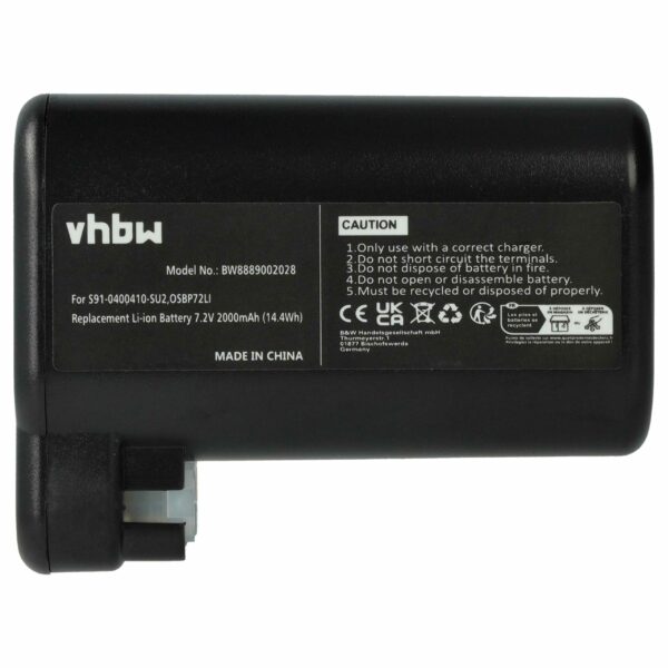 Bateria vhbw compatível com Electrolux/AEG S91-0400410-SU2, OSBP72LI - 2000mAh, 7.2V, Li-Ion