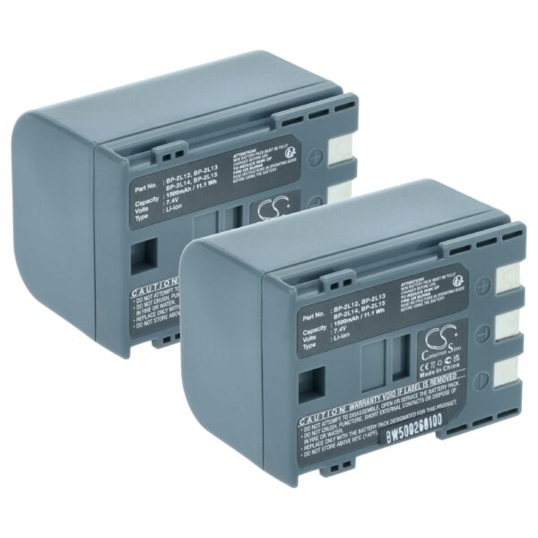 Bateria vhbw para Câmara Canon BP-2L12, BP-2L, BP-2L14 - 1200 mAh 7.2 V Li-Ion (Pack 2x)
