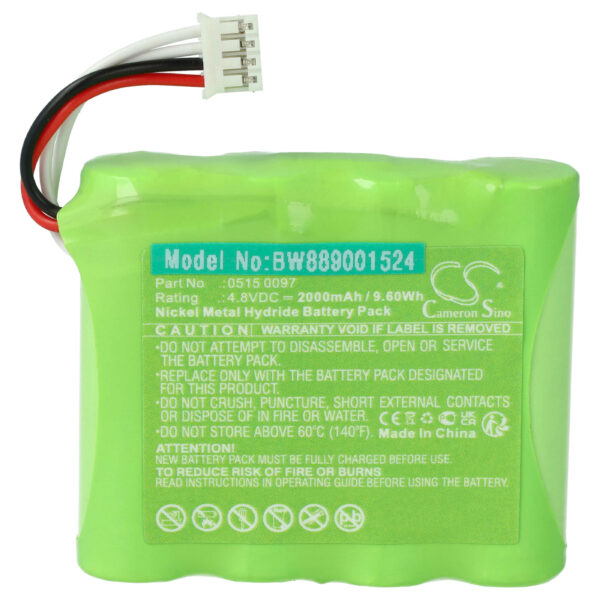 Bateria para detetor de gás vhbw substitui Testo 0515 0097 - 2000 mAh 4.8 V NiMH