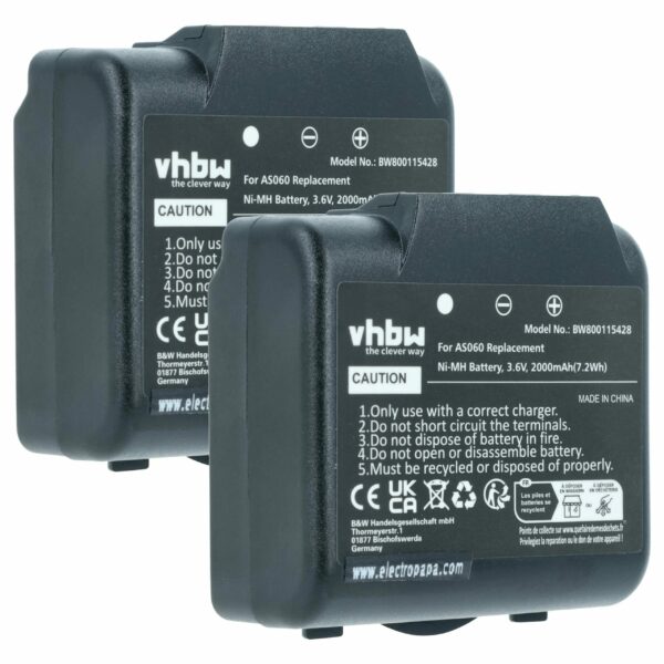 2x Bateria de Substituição para Telecomando IMET AS060, AS083 - 2000 mAh