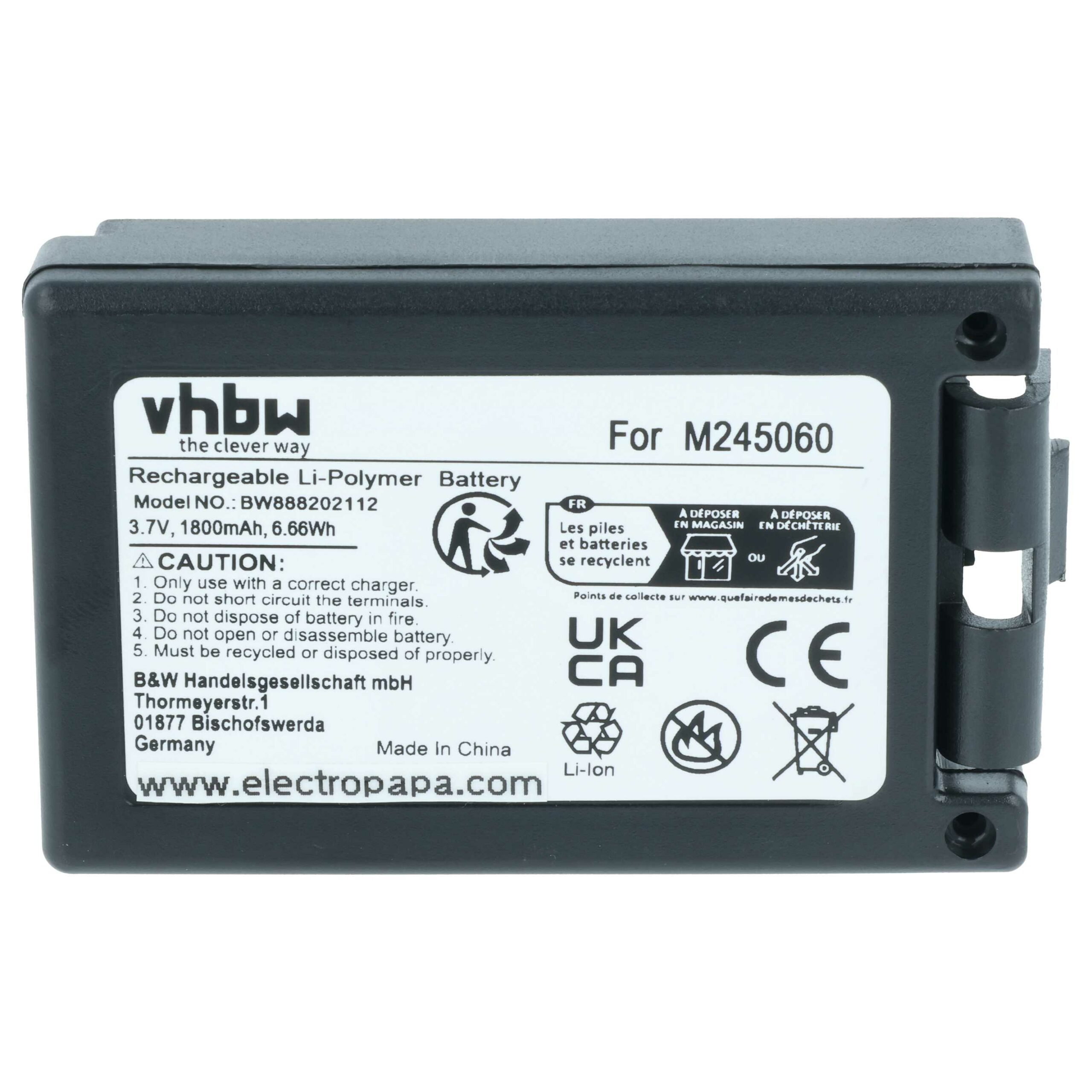 2x Bateria de Substituição vhbw para Teleradio M245060, 22.381.2, D00004-02 - 1800 mAh - Image 3