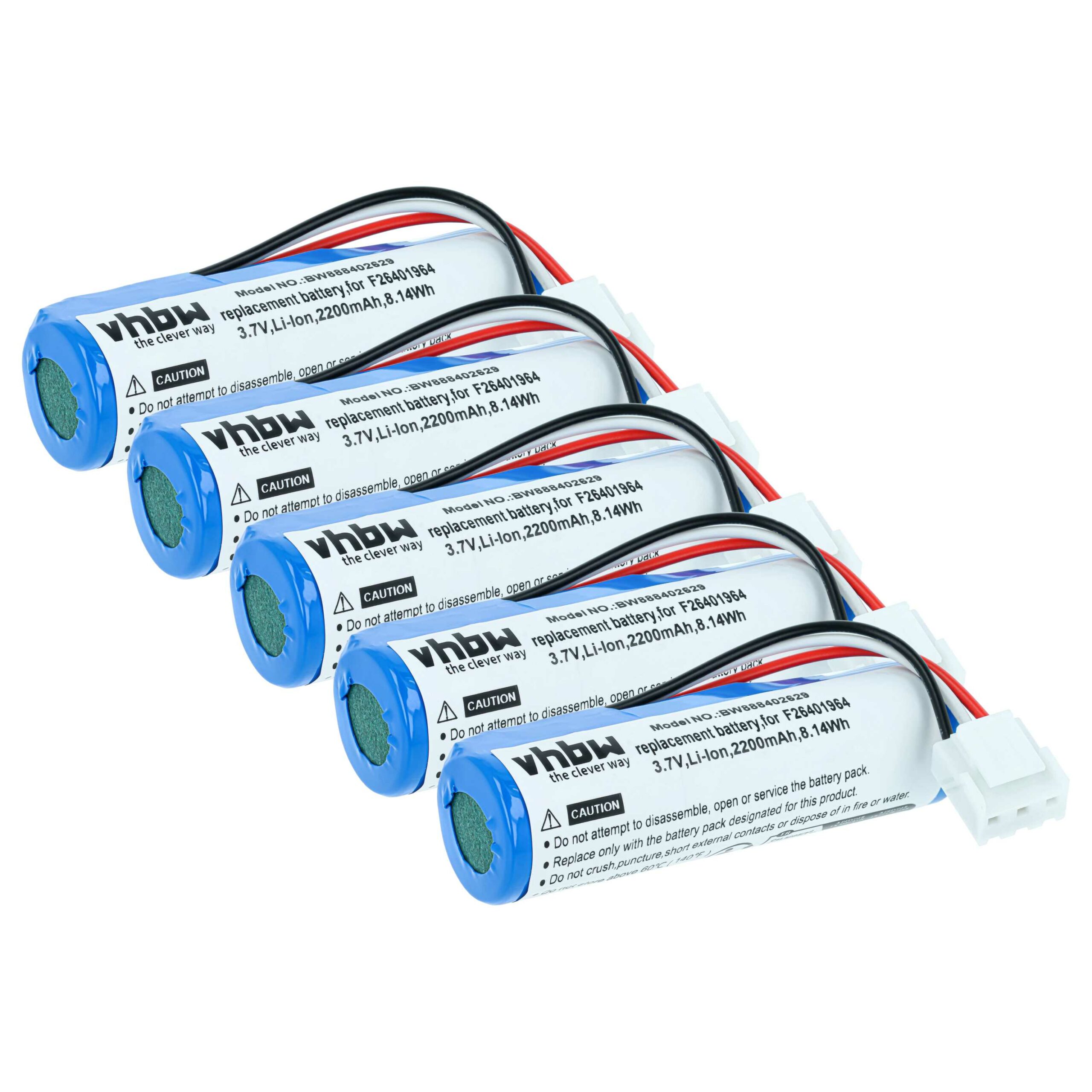 Bateria vhbw 2200 mAh 3.7V Li-Ion para Leitor de Cartões Ingenico e Newland (Pack 5x)