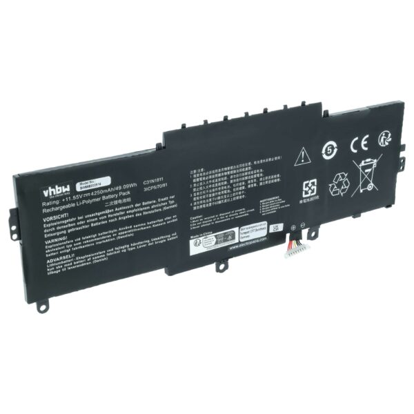Bateria para Portátil Asus C31N1811 vhbw 4250 mAh 11.55 V