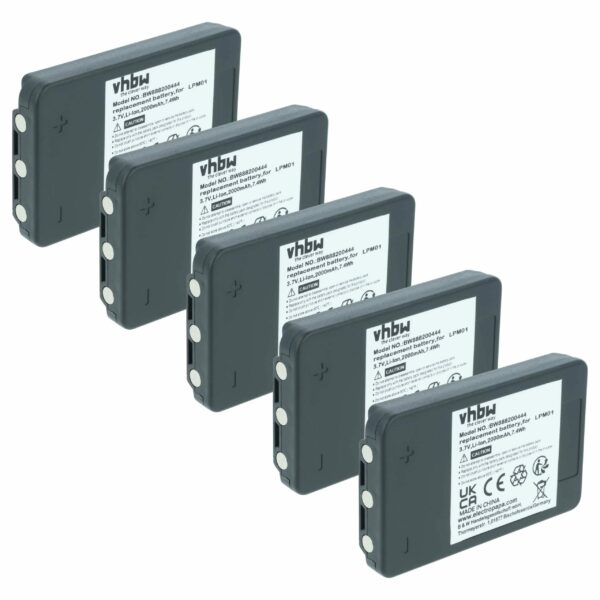 5x Bateria de Substituição para Comando Remoto Autec MHM03, LPM01LI, LPM01, R0BATT00E10A0 - 2000 mAh