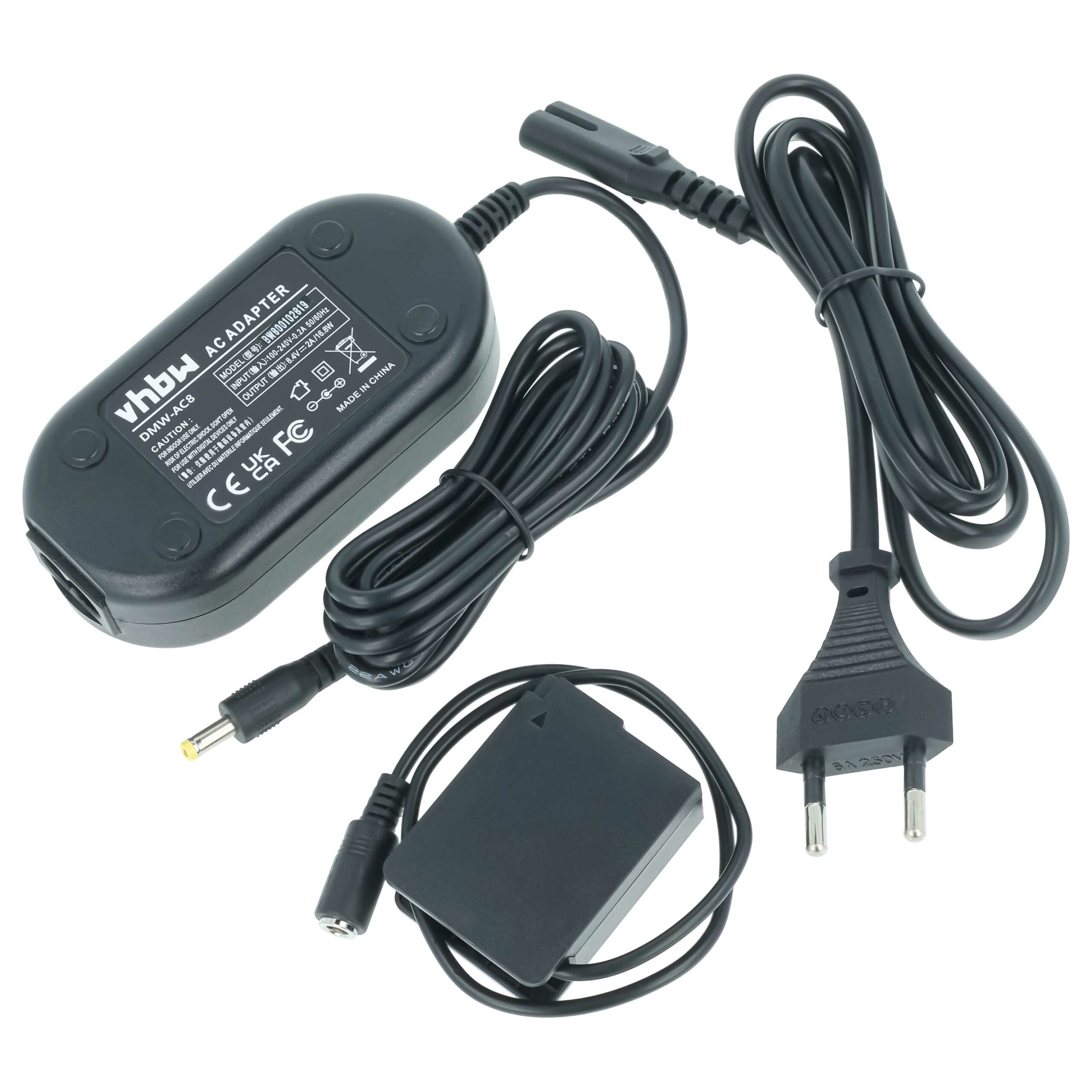Carregador de Corrente vhbw para Leica e Panasonic com Acoplador CC (8.4 V, 2.0 A, 2 m) - Image 2