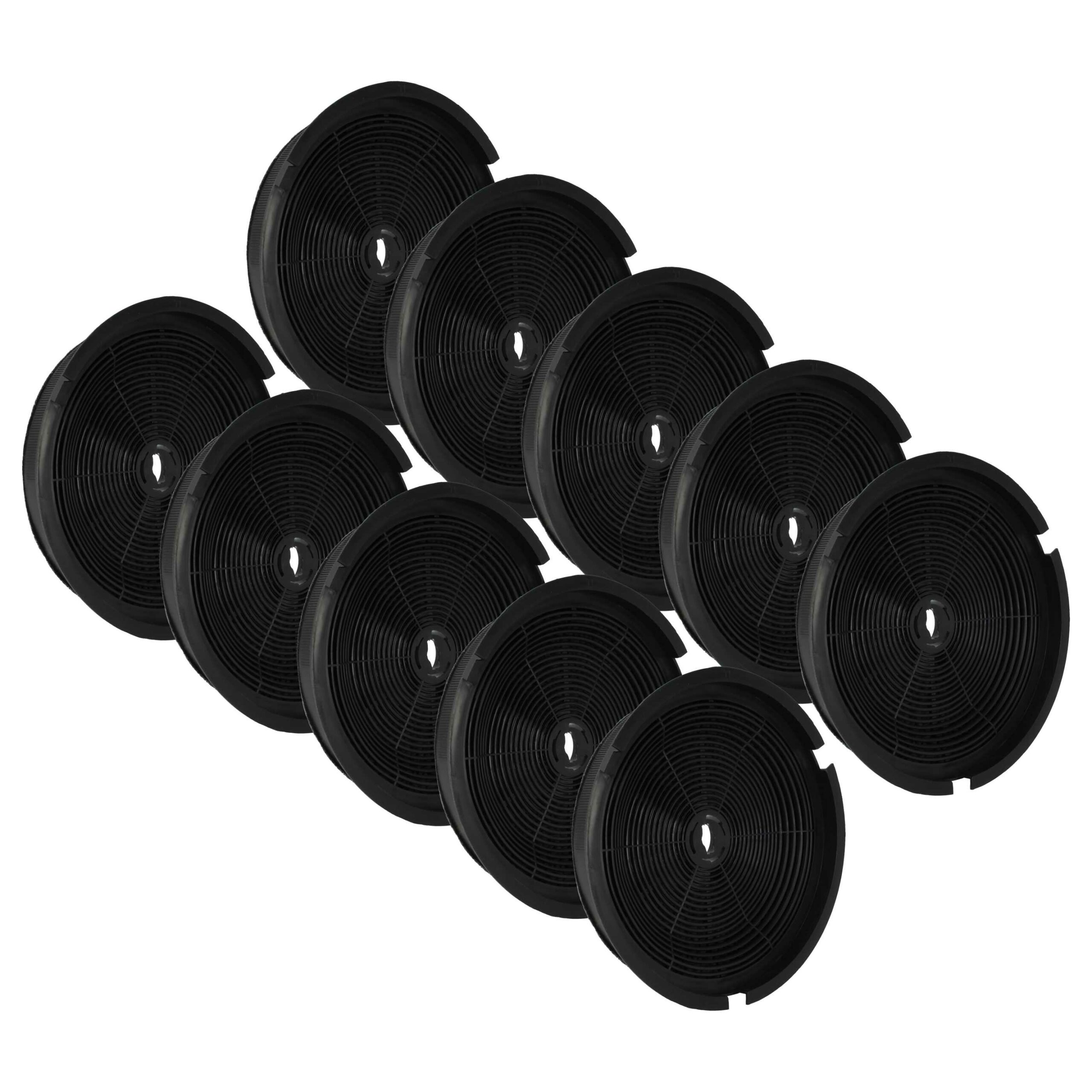 Pack de 10 Filtros de Carvão Ativado vhbw para Coifas Philips, Beko e outras - 19 cm