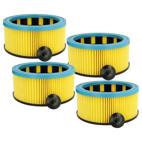 4x Filtro Cartucho para Aspirador Metabo 631753000 / Hitachi, preto / azul / amarelo
