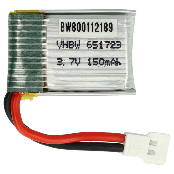 Bateria de Substituição vhbw para Dispositivos JJRC - 150 mAh 3.7 V Li-polymer, Conector 2 Pin Walkera