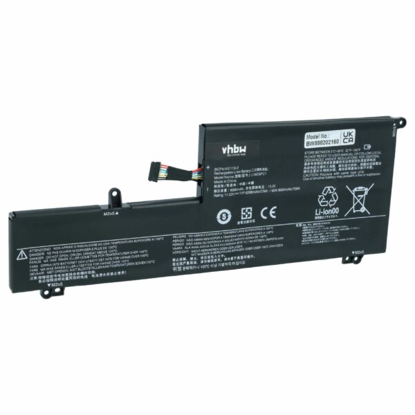 Bateria vhbw para Lenovo - 6150 mAh 11.56 V Li-polymer (5B10M53745, 5B10M53743, 5B10M53744, L16C6PC1)