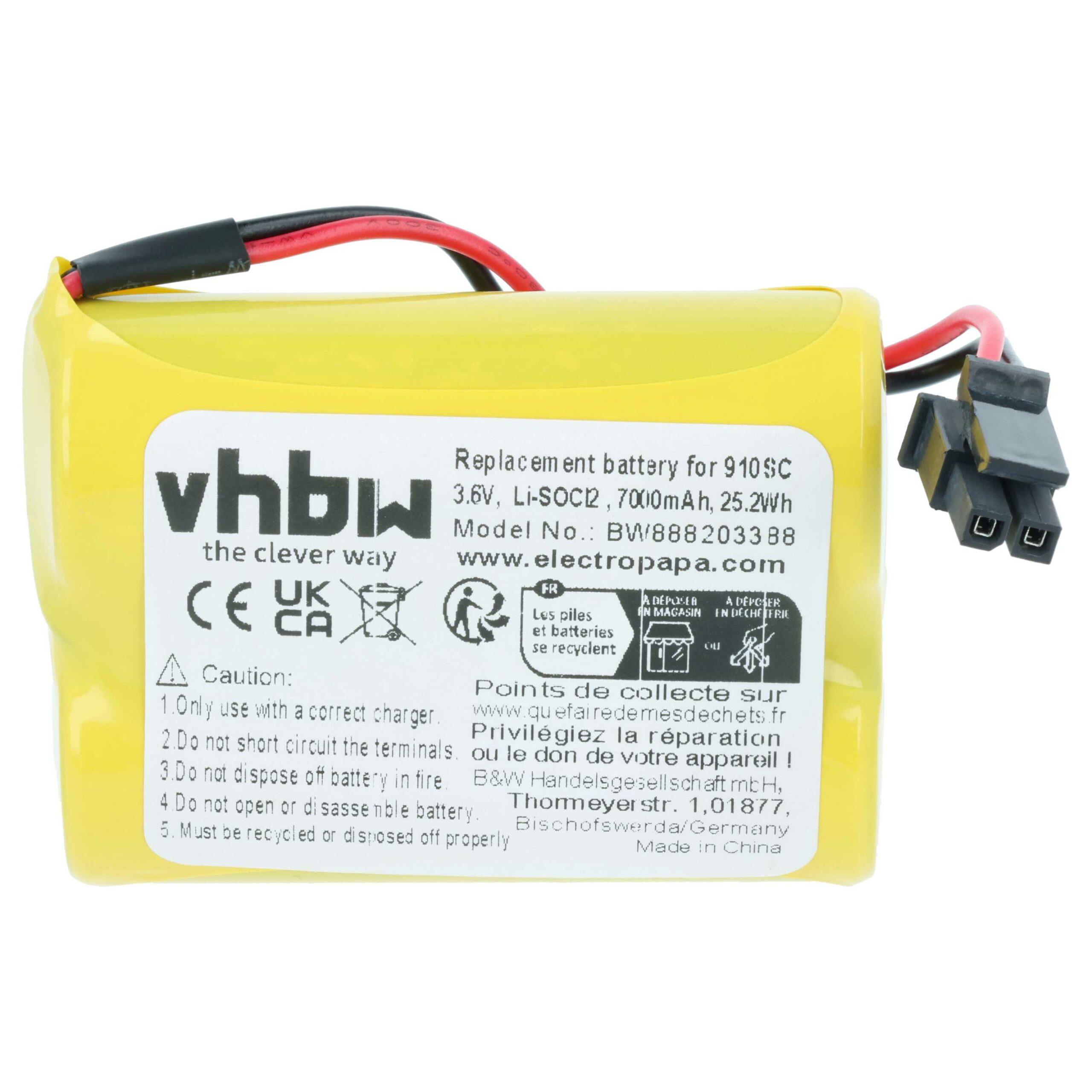 Bateria vhbw para Controlador CNC ABB 5x - 7000 mAh 3.6V Li-SOCl2 (Substitui 3HAC051036-001-C) - Image 3