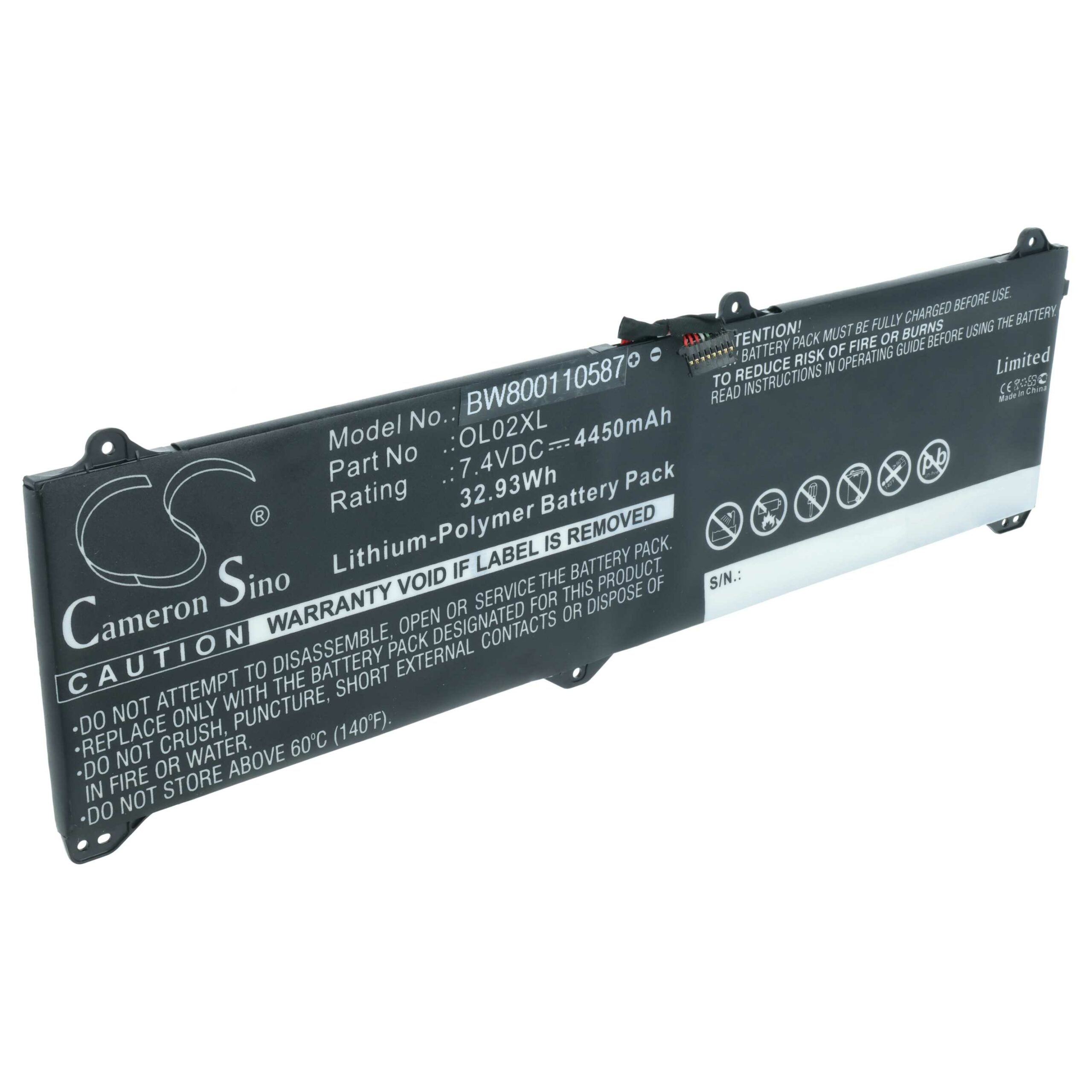 Bateria vhbw para portátil HP OL02XL - 4450 mAh 7.4 V Li-polímero