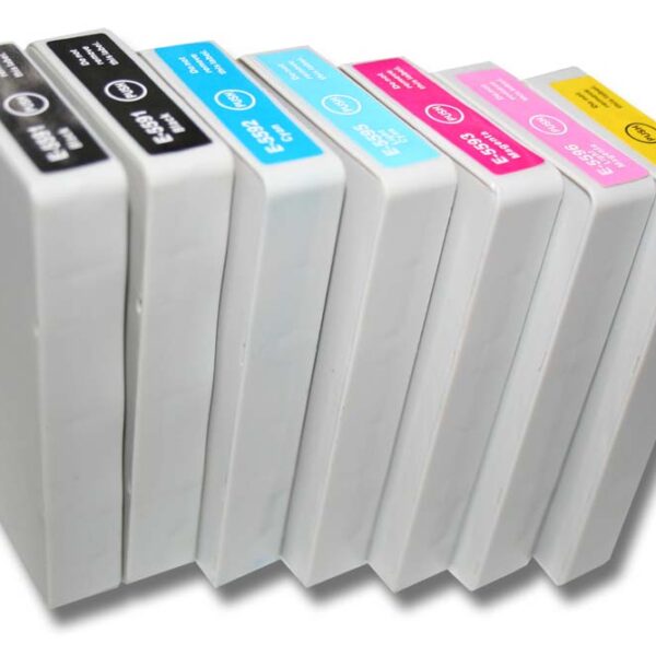 7 Cartuchos de Tinta vhbw para Epson Stylus Photo RX700 - Preto, Ciano, Magenta, Amarelo + Magenta Claro + Ciano Claro
