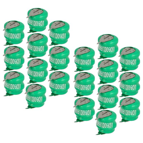 20x Pilhas Recarregáveis tipo V40H 2 Contactos vhbw 40 mAh 2.4V NiMH para Lâmpadas Solares e Construção de Modelos