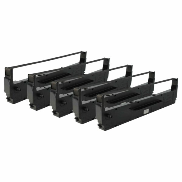 Pack com 5 Fitas de Tinta vhbw para Impressoras Matriciais IBM - Substitui Epson C13S015021, S015637 - Preto