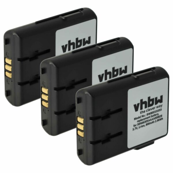 3 Baterias vhbw compatíveis com Alcatel 3BN66305AAAA000828 para telefone T-Systems - 800 mAh 3.7 V Li-Ion