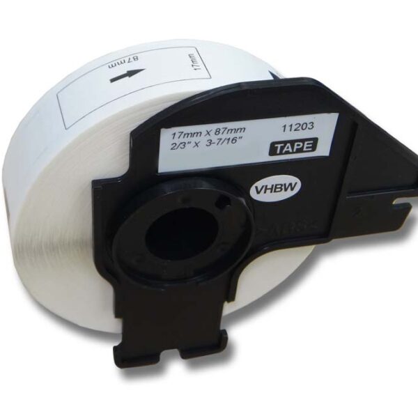Rolo de Etiquetas Compatível com Brother DK-11203 - 17 mm x 87 mm + Suporte