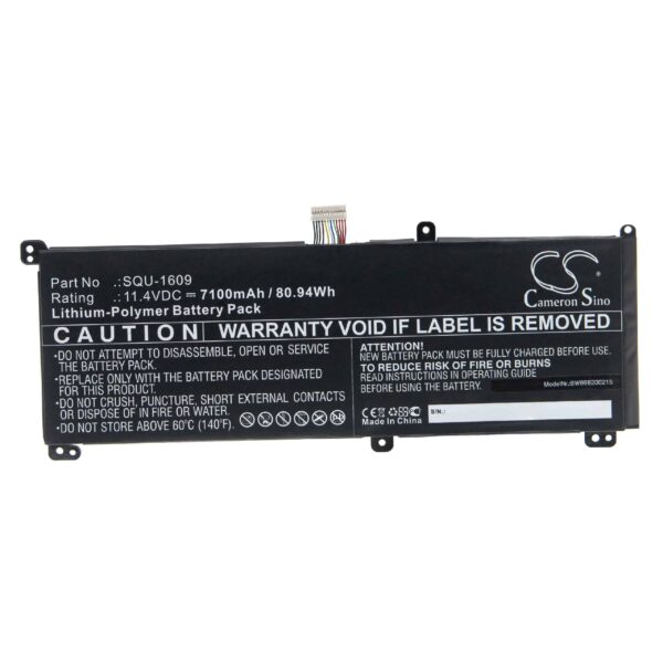 Bateria para Portátil vhbw compatível com Schenker / Thunderobot SQU-1609 - 7100 mAh 11.4 V Li-polímero