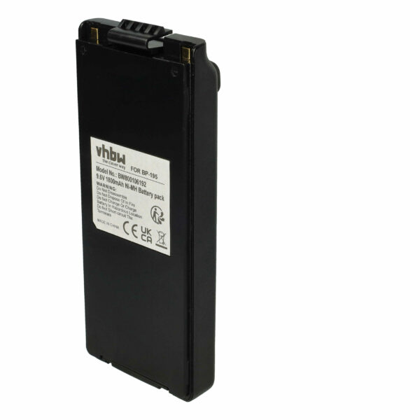 Bateria vhbw para Rádios Icom BP-195, BP-196H, BP-196, BP-196R - 1800 mAh 9.6 V NiMH com Clipe de Cinto