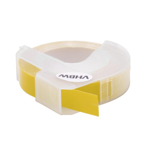 Fita de Etiquetas 3D em Relevo vhbw para Dymo S0898160, 520108 - 9 mm Branco em Amarelo